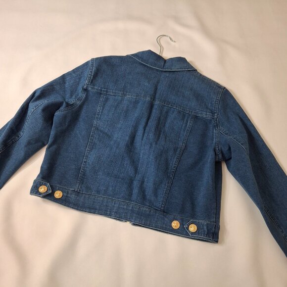 Bianca Nygard Petites Sz S Cropped Jean Jacket Relaxed Fit - Picture 5 of 16